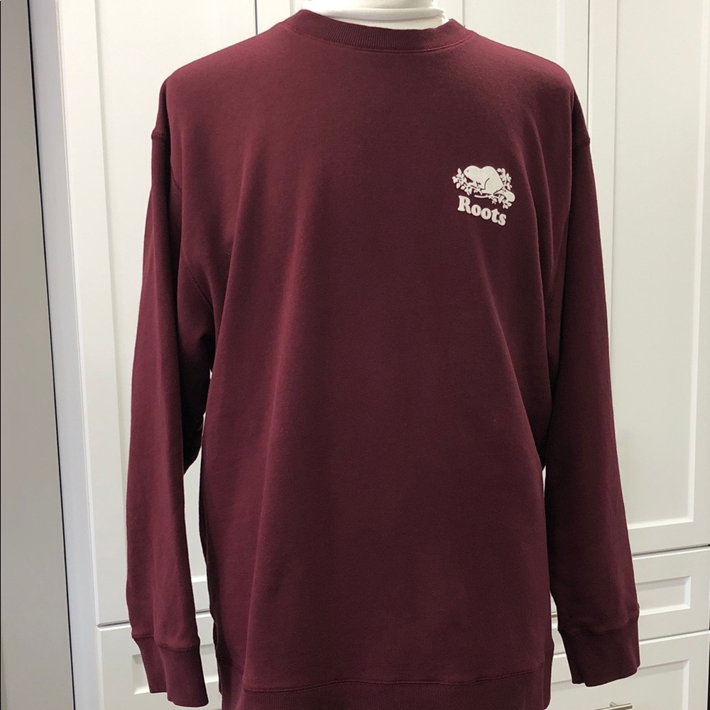 🦫Roots Men’s Crewneck Sweatshirt – XXL – Maroon